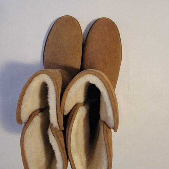 NEW UGG Michelle Classic Boots Womens 11 Tan Suede Cozy Classic Shearling - Picture 4 of 10